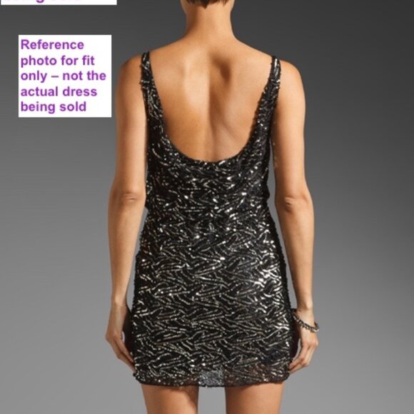 Sz4 Alice + Olivia Beaded Silk Blouson Mini Dress in Silver Gray - Picture 15 of 15